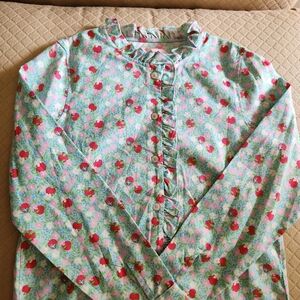 Lilly Pulitzer Girls ruffle button down shirt size 10
